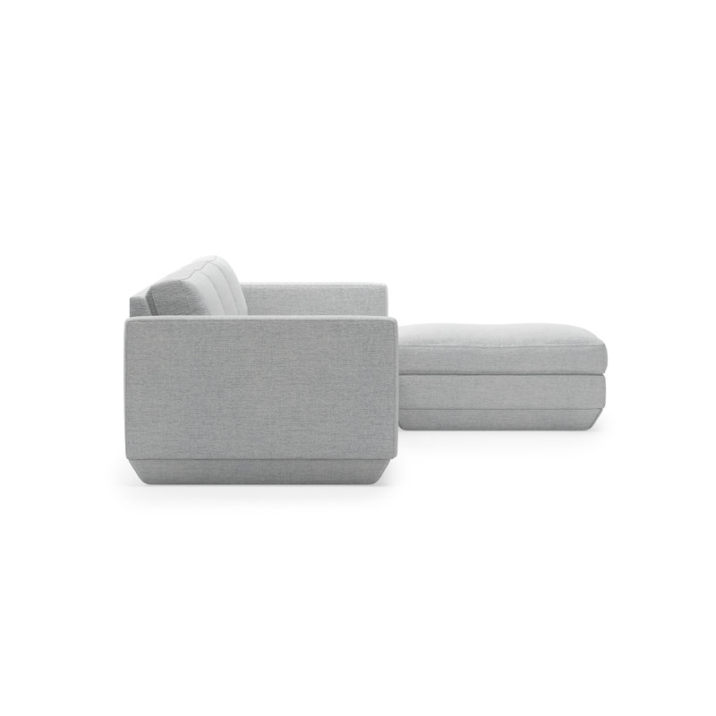 Podium Modular 4 PC Sectional, Bayview Silver Performance Twill, Right Hand Facing