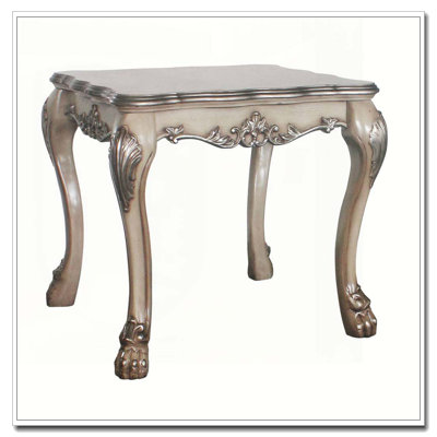 Table de bout carrée rétro blanc os
