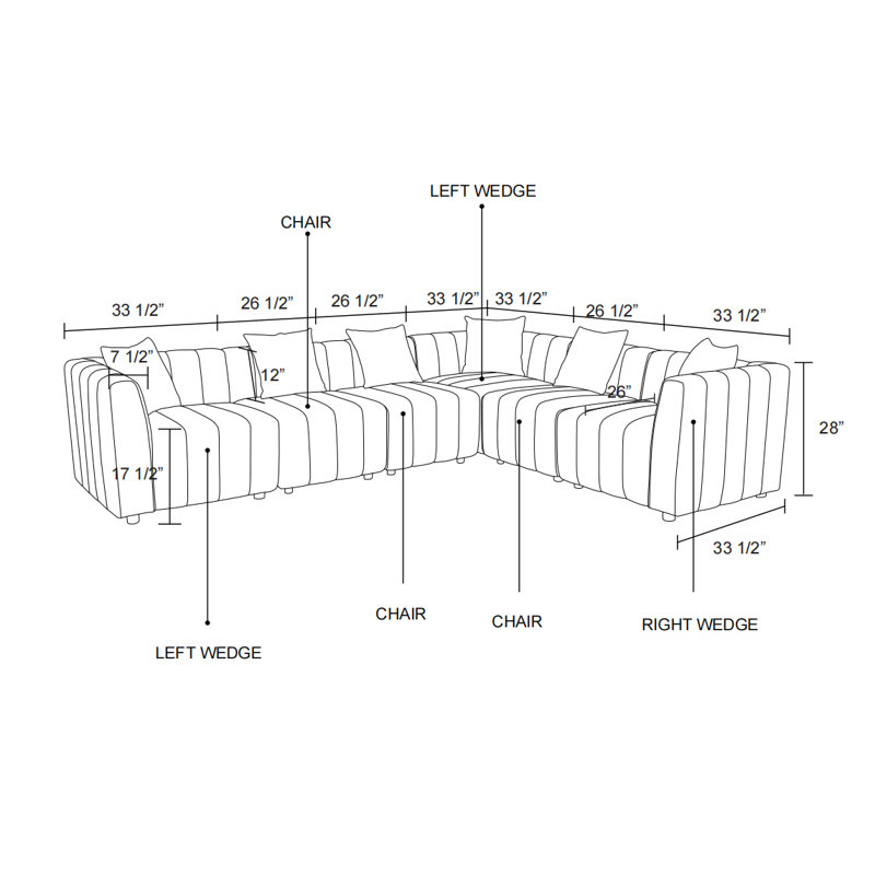 Cyera Upholstered L-Shaped Sectional, Right Hand Facing