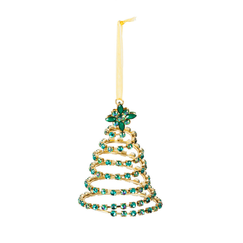 Ornement en métal avec pierres de noël en forme de fêtes