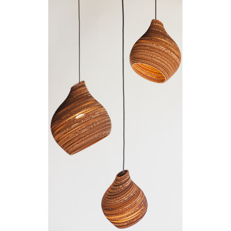 Scraplights Organic Hive Recycled Cardboard Pendant Light, Natural, 18" H x 15" W x 15" D