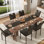 7 Pieces Dining Table & Chairs Set, 71" Rectangle Dining Table With Wooden-Leg, Kitchen Table with 6 Chairs For Dining Room, Living Room, Restarant, Or Canteen