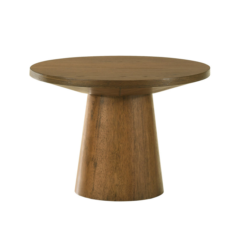 Table de bout ronde en bois Manuel Pine, Noyer