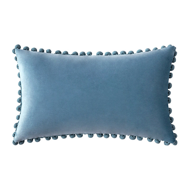 Housse de coussin en velours, Bleu eau, Housse de coussin seulement - sans coussin, 14 po x 20 po