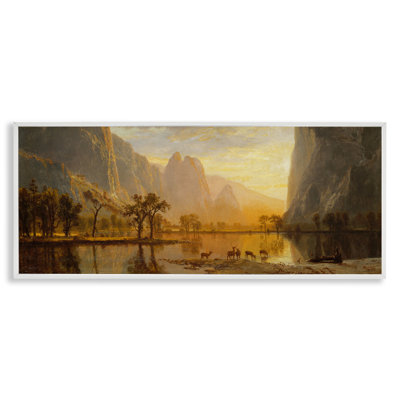 «Valley of the Yosemite» par Albert Bierstadt, peinture sur toile à cadre flottant