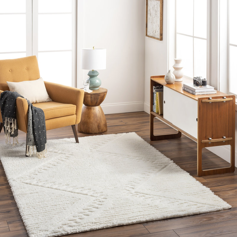 Khlani Kaja Southwestern Cream Shag Area Rug, Rectangle 7'10" x 10'