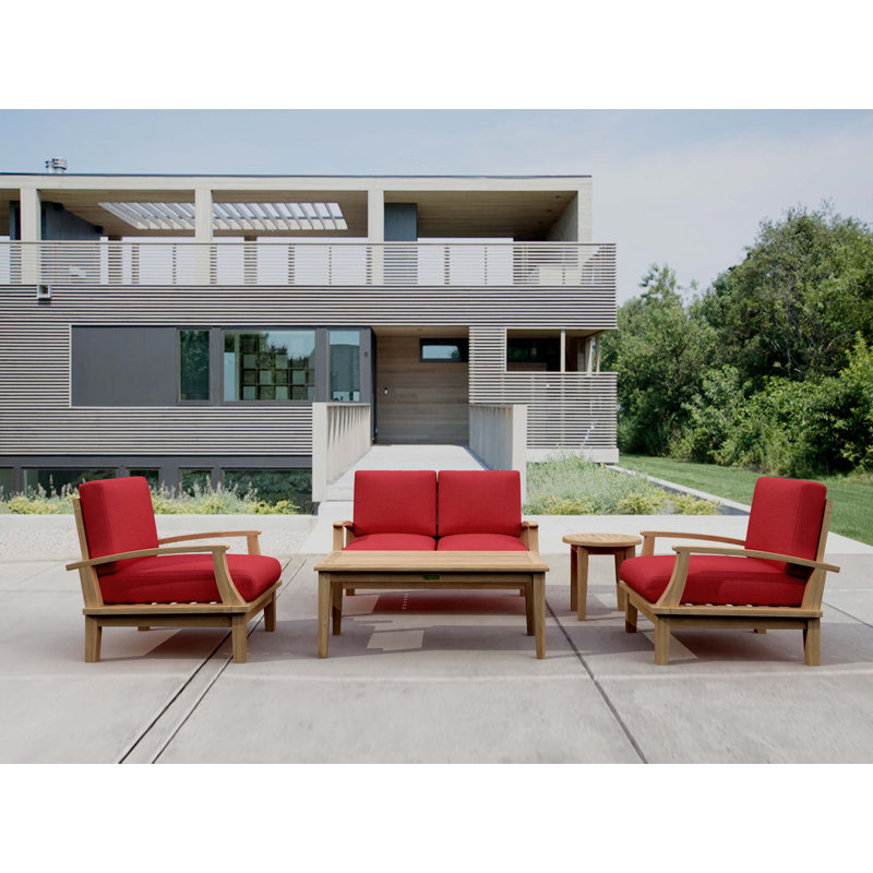 Brianna Outdoor 4 - Piece Teak Conversation Set