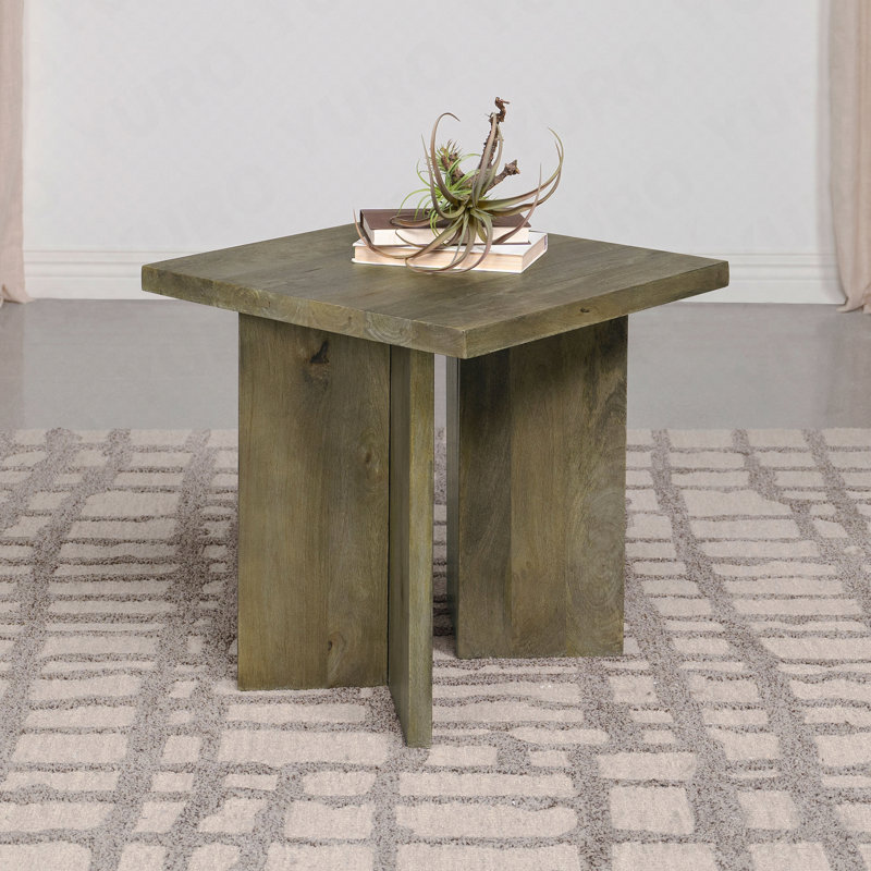 Mango Brown Square Solid Wood End Table