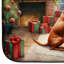 Tapis de vaisselle Vizsla and Santa Claus