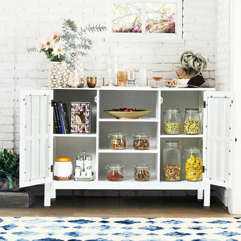 Cardone Modern Wooden TV Stand Console Cabinet for 50 Inches TV, White