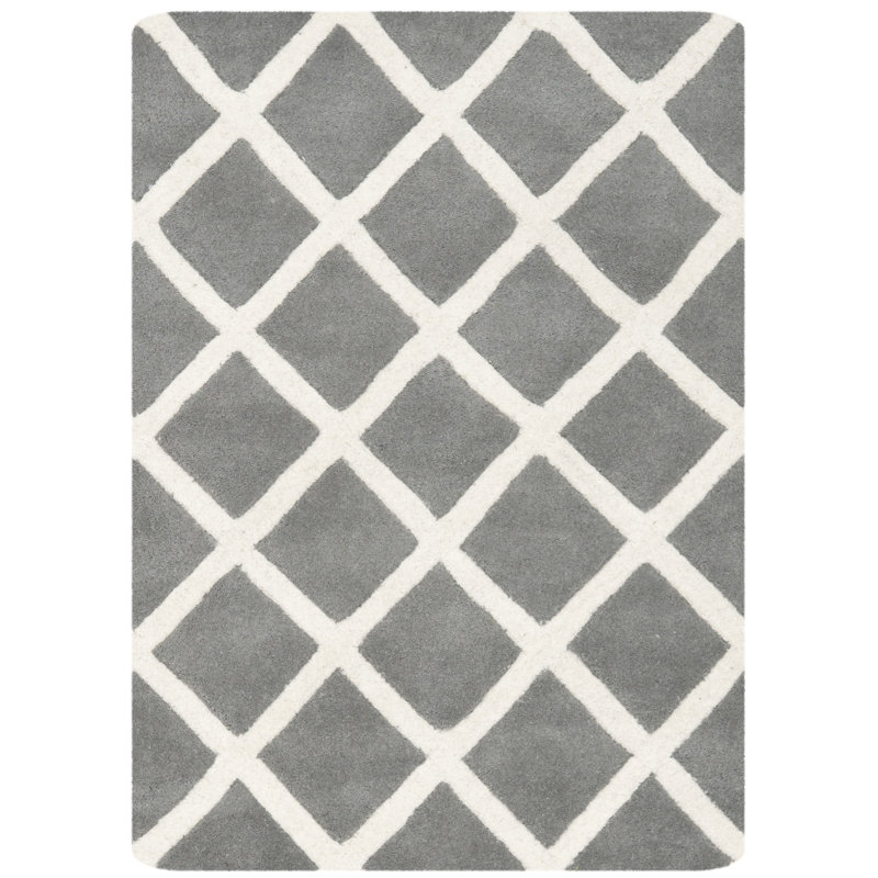 Teresita Hand Tufted Wool Geometric Rug, Rectangle 4' x 6'