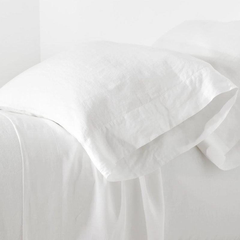 Lush Linen Pillowcases, King, White