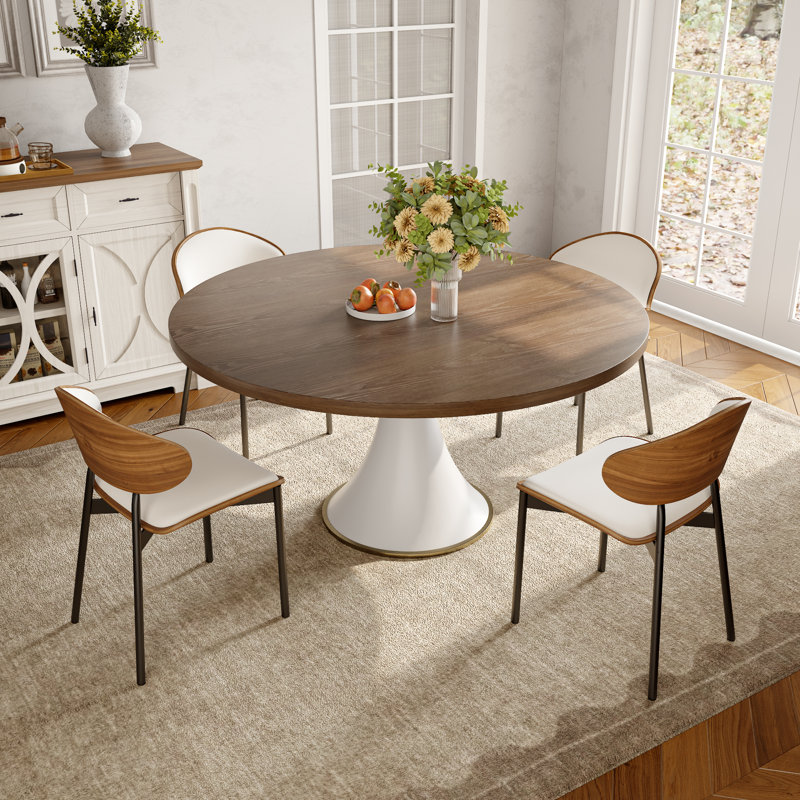 Ensemble de table de salle à manger Round Country, 5 pièces: table, 4 chaises, H 29,52 po x l 47 po x P 47 po