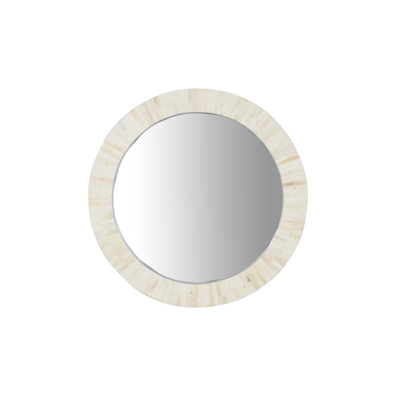 Berck Bone Round Wall Mirror, 26" x  26"