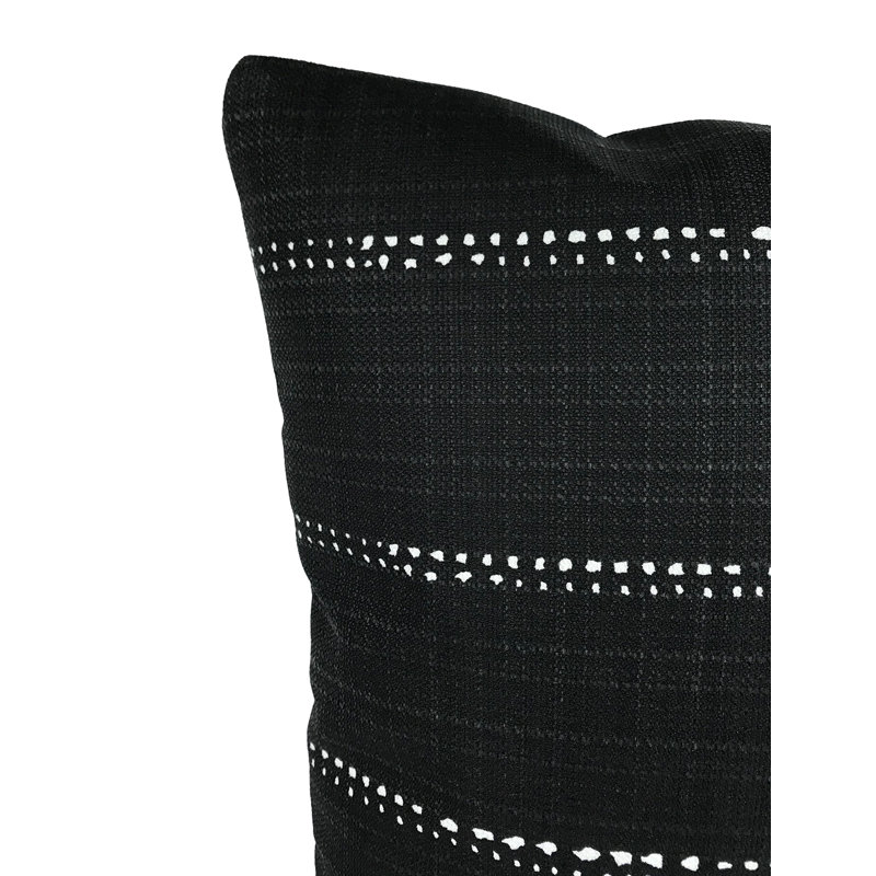 Inline Striped Reversible Throw Pillow, Black, 24" x 24"