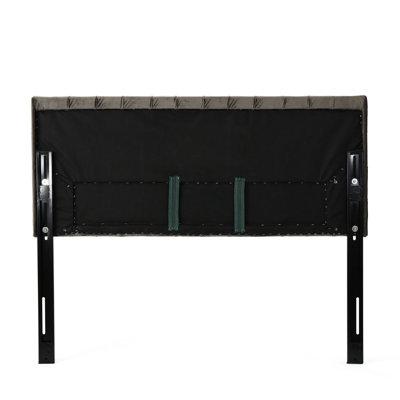 Queen Size Headboard In Grey Velvet, Bringing A Contemporary Flair To Your Bedroom Velvet With Smooth And Immaculate Texture