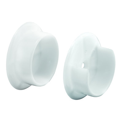 Douilles en plastique pour placard, pouvant accueillir des poteaux de 1 3/8 po de diamètre, blanc (1 ensemble)