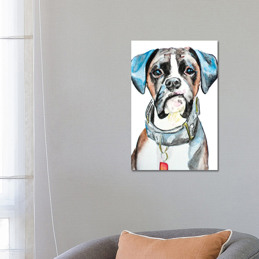 Banjo The Boxer von Allison Gray - Giclée auf Leinwand ohne Rahmen