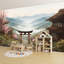 Papier peint autocollant Serene Japanese Mountain Village Spring Cherry Blossoms-129458241