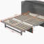 Lit escamotable double avec grand tiroir et port USB, gris mat-121069883-121069886