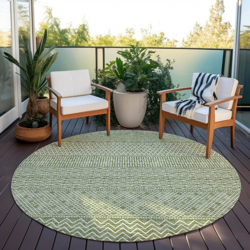 Tisdell Area Rug with Non-Slip Backing, Round 8'