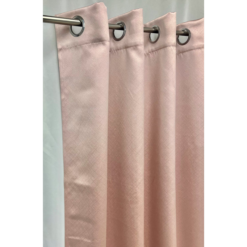 Panneau de rideau simple occultant et isolant avec œillets, L 54 po x L 95 po, Rose