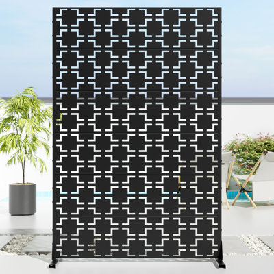 6 ft. H x 4 ft. W Metal Privacy Screen Fence Panel Square Pattern