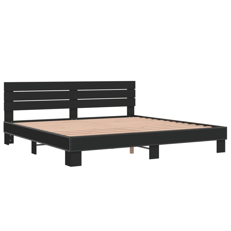 Diodorus Bed, Black, European Double (140 x 200cm)