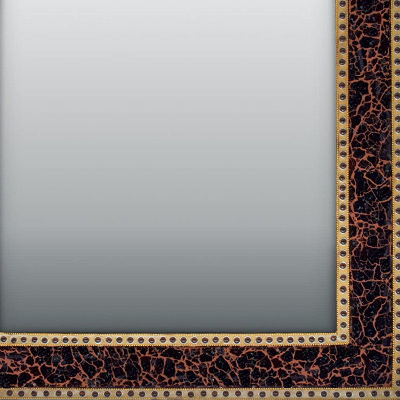 Cima Manufactured Wood, Glass Wall Mirror, Mahogany Brown