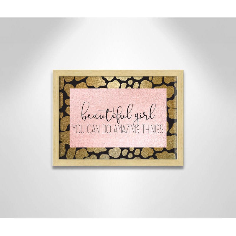 Impression sur papier Amazing Things, H 11 po x l 15 po x P 1,19 po, Encadré de boîte champagne