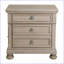 Table de chevet transitionnelle grise brossée avec 2 tiroirs-410247462