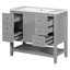 Fabrication de meuble-lavabo traditionnel 36 po avec évier en céramique et bois aggloméré Arlen-123817794