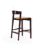 Tabouret de comptoir rembourré en bois Klismos-1260481786