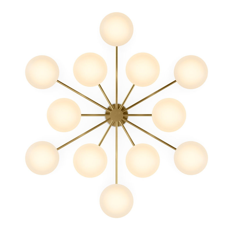 Orion Round Chandelier-Black Gunmetal, Burnished Brass, White