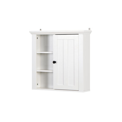 Armoire murale de salle de bain en bois avec porte