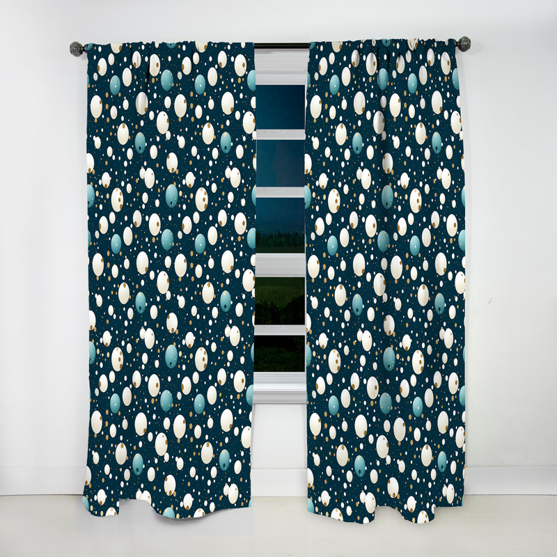 Motif à pois Nautique Allure - Rideau abstrait - Rideau abstrait obscurcissant - 1 panneau, L 52 po x L 84 po