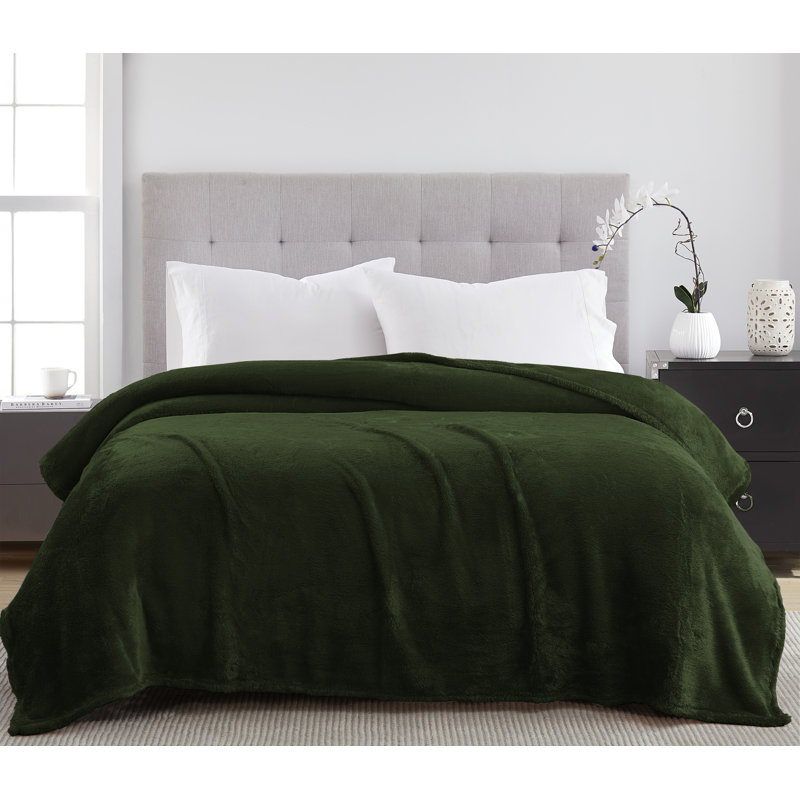 Couverture en peluche Vanessa Teddy, Vert, Grand lit
