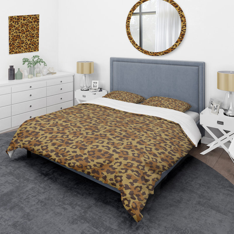 Ensemble de housse de couette en microfibre beige / brun 3 pièces, Housse de couette pour très grand lit et 2 très