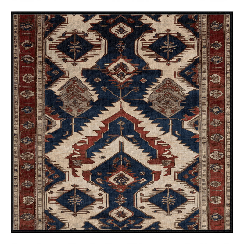 Machine Washable Persian Black Area Rug, Square 8'