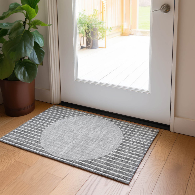  Tapis gris intérieur / extérieur lavable à la machine Chantille ACN994, Rectangle 1 pi 8 po x 2 pi 6 po