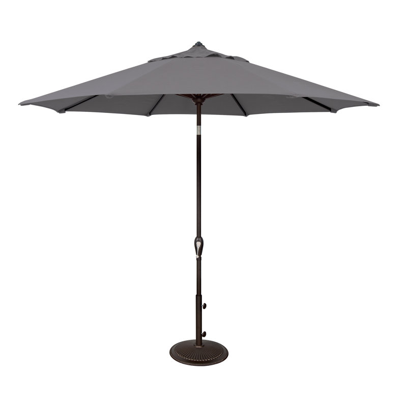 Parasol de marché 9 pi Branchdale, Gris anthracite, Noir