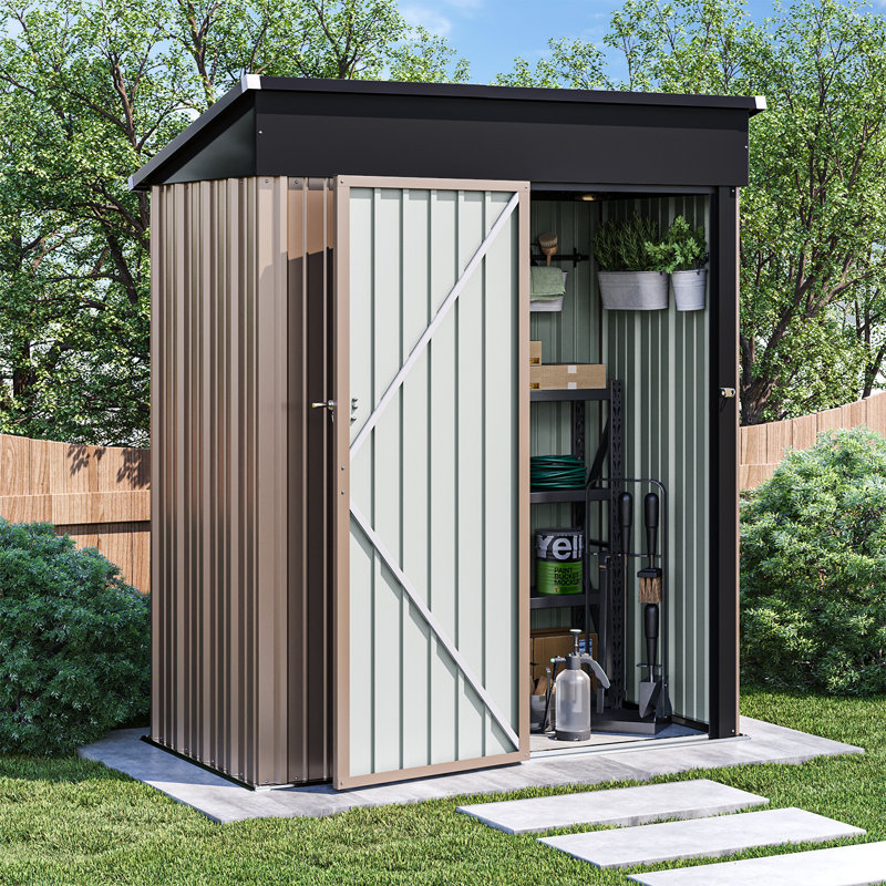 5.0 ft. W x 2.5 ft. D Galvanized Steel Lean-to Storage Shed