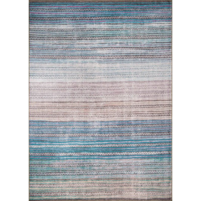 Blue Beige Gray Striped Woven Base Decorative Carpet