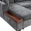 Canapé modulaire de 93,7 po avec canapé en L et compartiment de rangement en bois pour le salon, gris-129891936