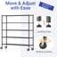 Étagère robuste en fil de métal avec roulettes, capacité de 800 lb, support de rangement de garage réglable-802748137-802748138