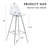 Modern Transparent Bar Stool with Upholstered Seat and Metal Legs-1957520443