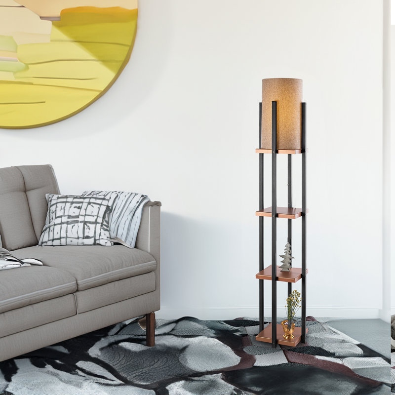 Saeshta 51.18'' Column Floor Lamp, Beige