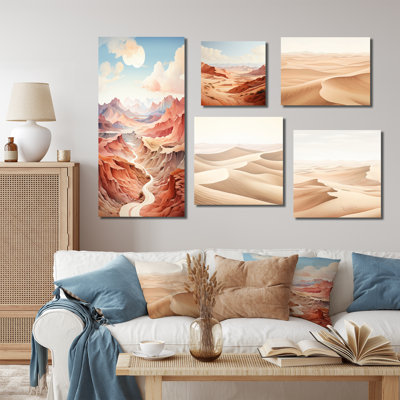 Ensemble de salon mural 5 pièces Desert Dreams Canyon Drift - Minimalisme