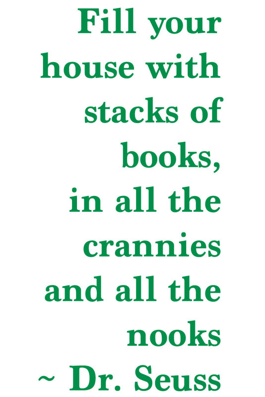 Citation à livres dr. seuss, H 36 po x l 17 po x P 0,01 po, Vert clair