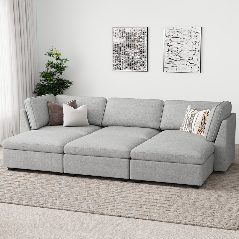 Hutcheson 101.5'' Wide Sofa Bed Sleeper Sectional Storage Sofa Livingroom Apartment Couch, Gray Chenille